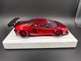 AUTOART DIECAST LIBERTY WALK LAMBORGHINI AVENTADOR 1/18 SCALE MODEL CAR - DAMAGED MIRRORS WITH SLIGHT SCRATCHES